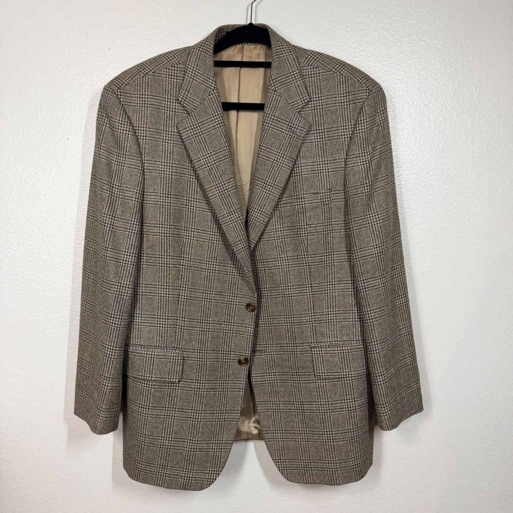 Ralph Lauren Blazer‎ Mens 50 Brown Glen Plaid Sport Coat Wool Two Button Canada